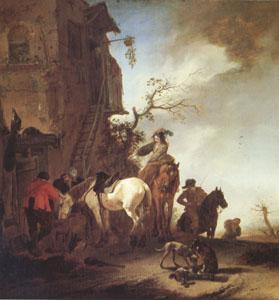 WOUWERMAN, Philips Hunters and Horsemen by the Roadside (mk05) Germany oil painting art